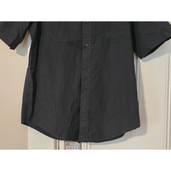 Caterpillar CAT Men’s Black Core Poplin Short Sleeve Button Down Shirt Size L - Picture 4 of 9